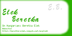 elek beretka business card